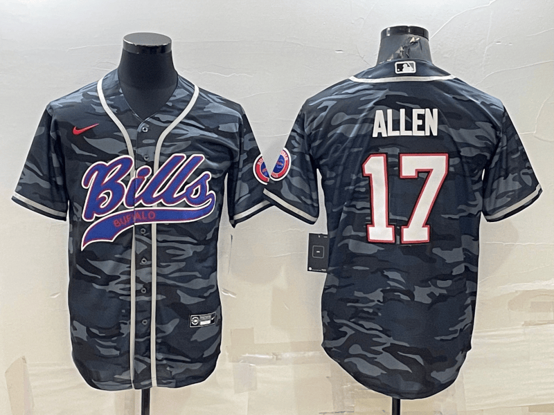 Blank Josh Allen Buffalo Bills grey Camo jersey