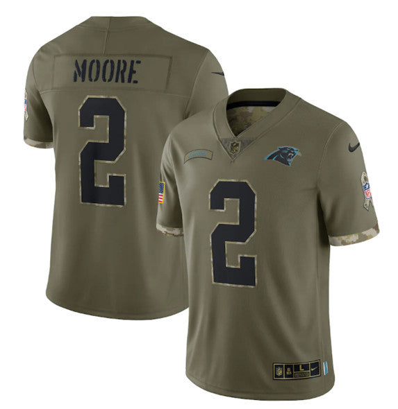 D. Moore Carolina Panthers olive Salute To Service jersey