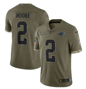 D. Moore Carolina Panthers olive Salute To Service jersey