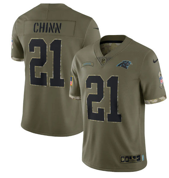 Jeremy Chinn Carolina Panthers olive Salute To Service jersey