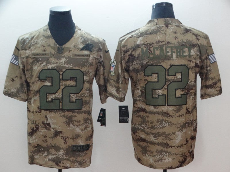 Christian McCaffrey Carolina Panthers camo Salute To Service jersey