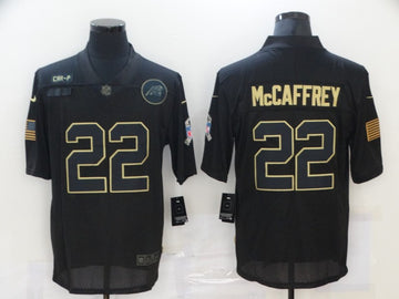 Christian McCaffrey Carolina Panthers black Salute To Service jersey