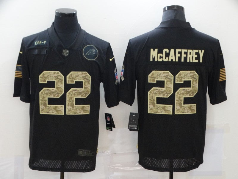 Christian McCaffrey Carolina Panthers black Salute To Service jersey