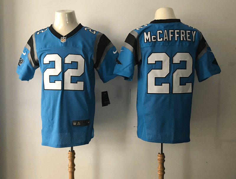 Christian McCaffrey Carolina Panthers blue Elite jersey