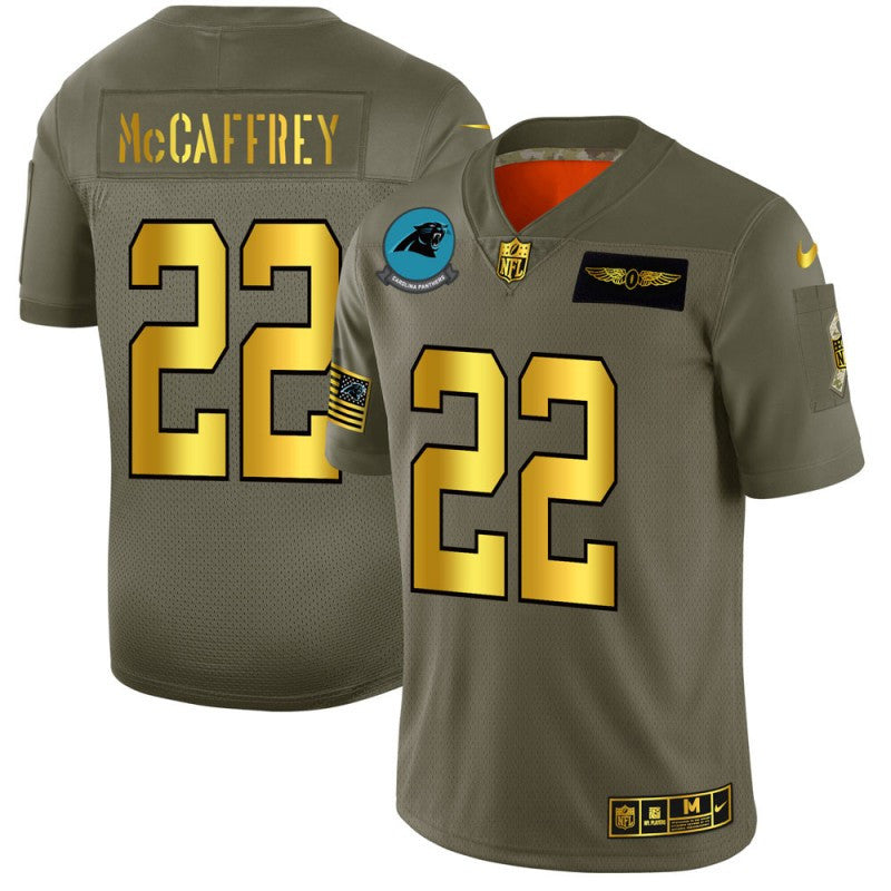 Christian McCaffrey Carolina Panthers olive Salute To Service jersey