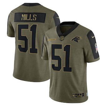 Sam Mills Carolina Panthers olive Salute To Service jersey