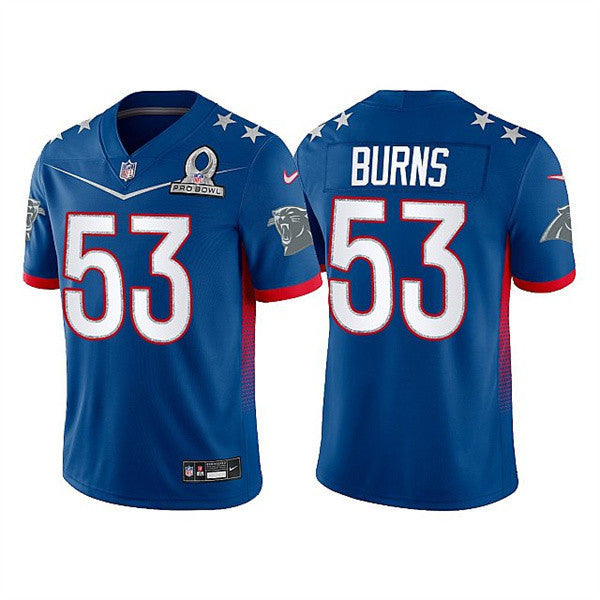 Brian Burns Carolina Panthers royal jersey