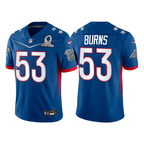 Brian Burns Carolina Panthers royal jersey