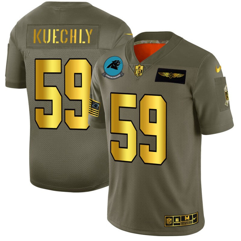 Luke Kuechly Carolina Panthers olive Salute To Service jersey