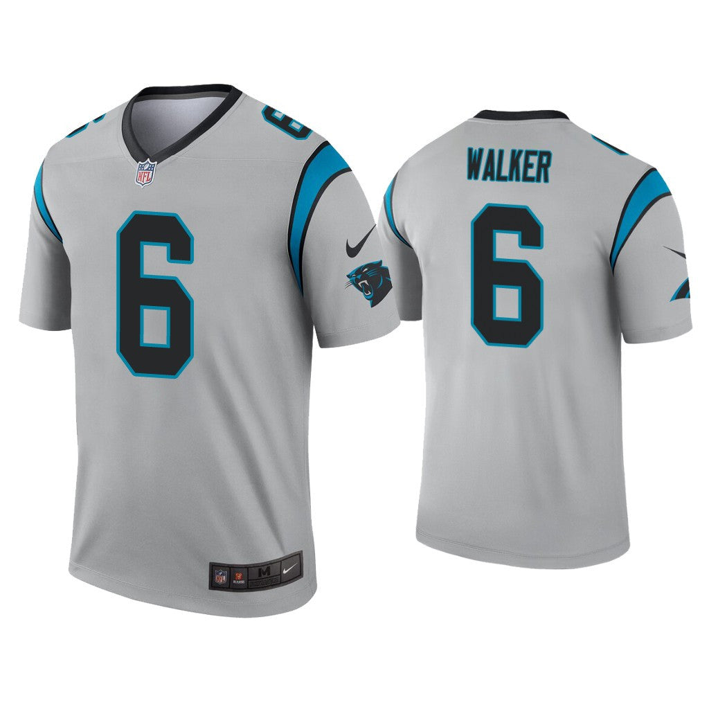 P.J. Walker Carolina Panthers silver Inverted Legend jersey