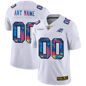 Custom Carolina Panthers white Limited jersey