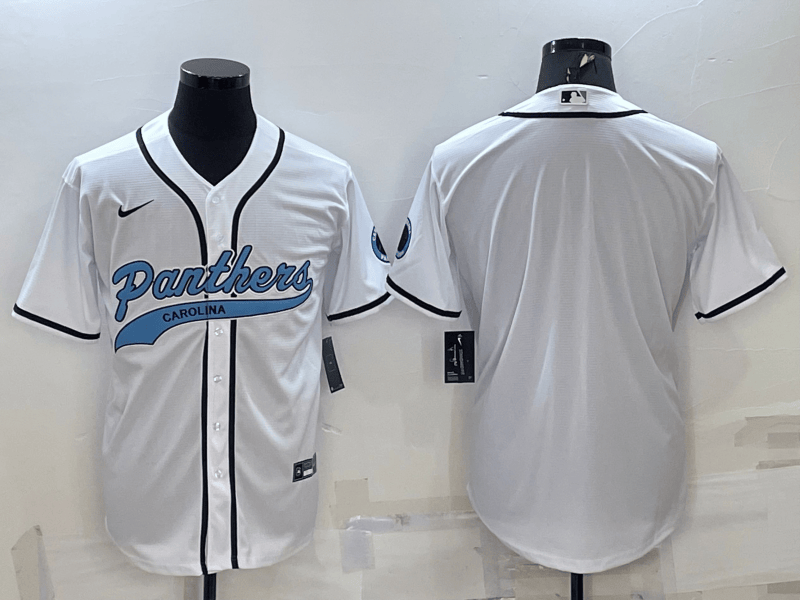Custom Carolina Panthers white jersey