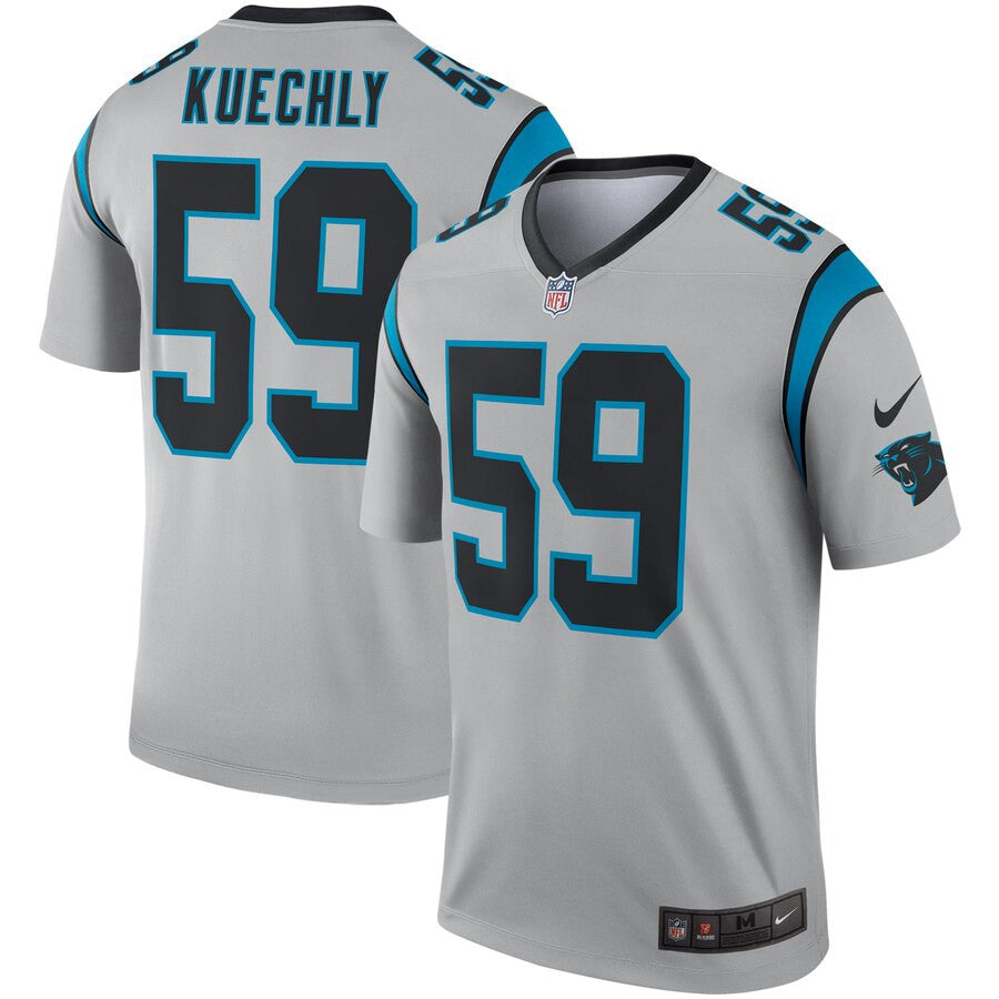 Luke Kuechly Carolina Panthers silver Inverted Legend jersey