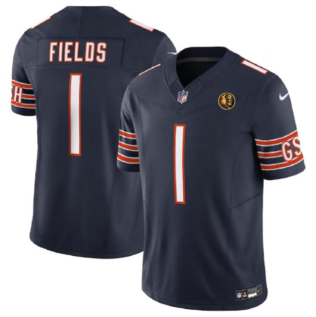 Justin Fields Chicago Bears navy Vapor jersey