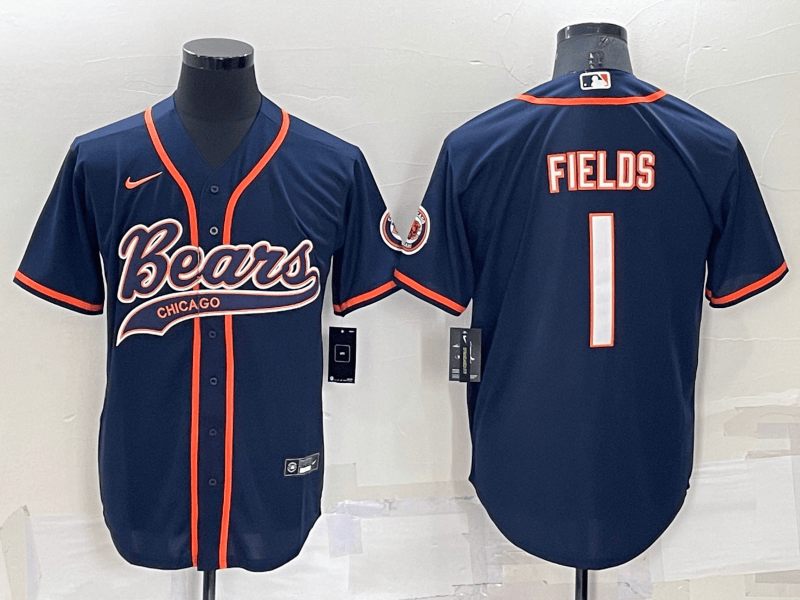 Justin Fields Chicago Bears navy jersey