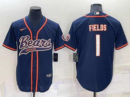 Justin Fields Chicago Bears navy jersey