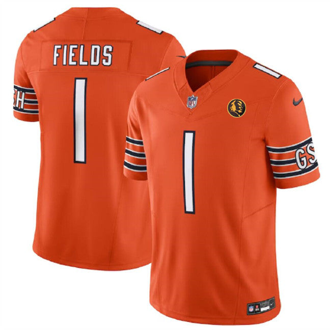 Justin Fields Chicago Bears orange Vapor jersey