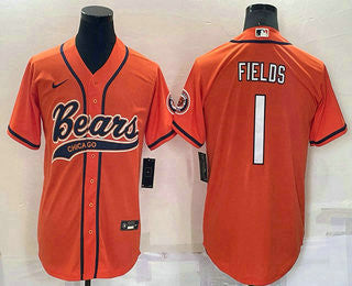 Justin Fields Chicago Bears orange jersey