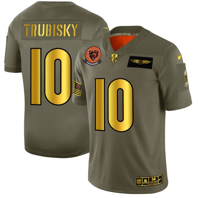 Mitchell Trubisky Chicago Bears olive Salute To Service jersey