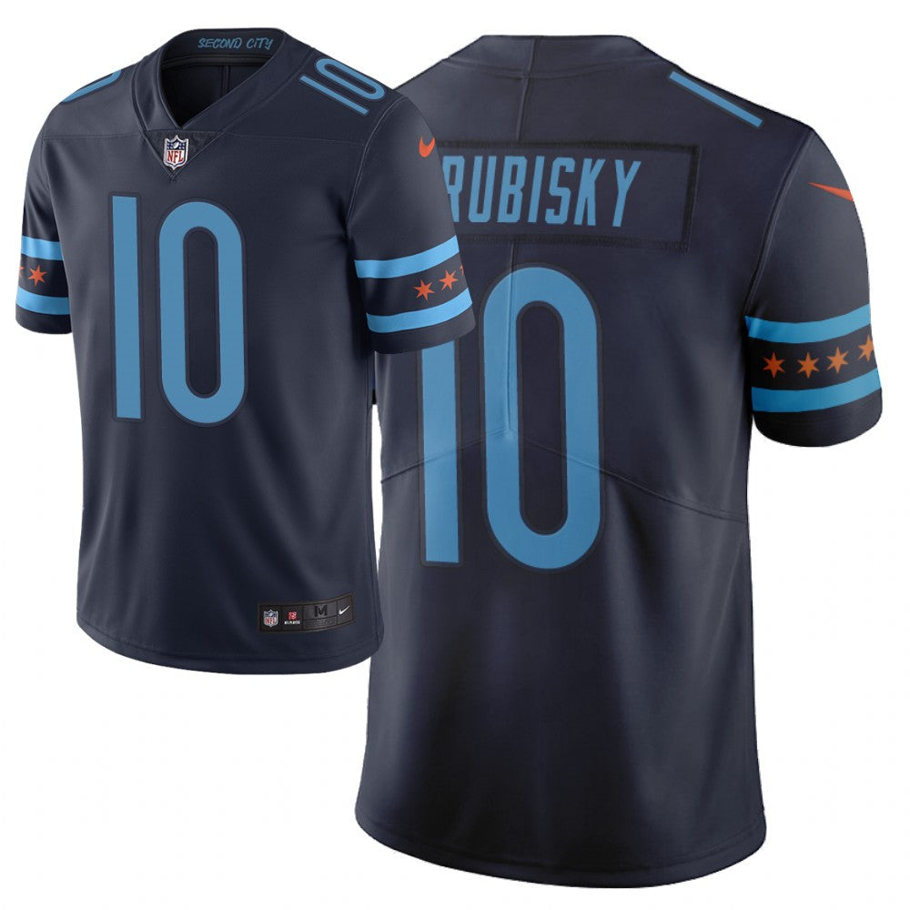 Mitchell Trubisky Chicago Bears navy Limited jersey
