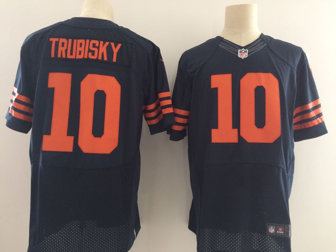 Mitchell Trubisky Chicago Bears navy Elite jersey