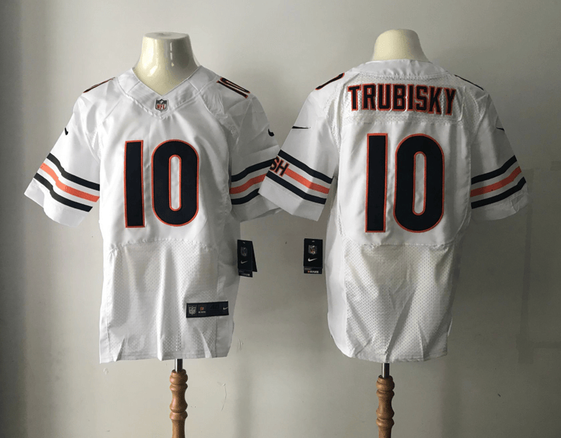 Mitchell Trubisky Chicago Bears white Elite jersey