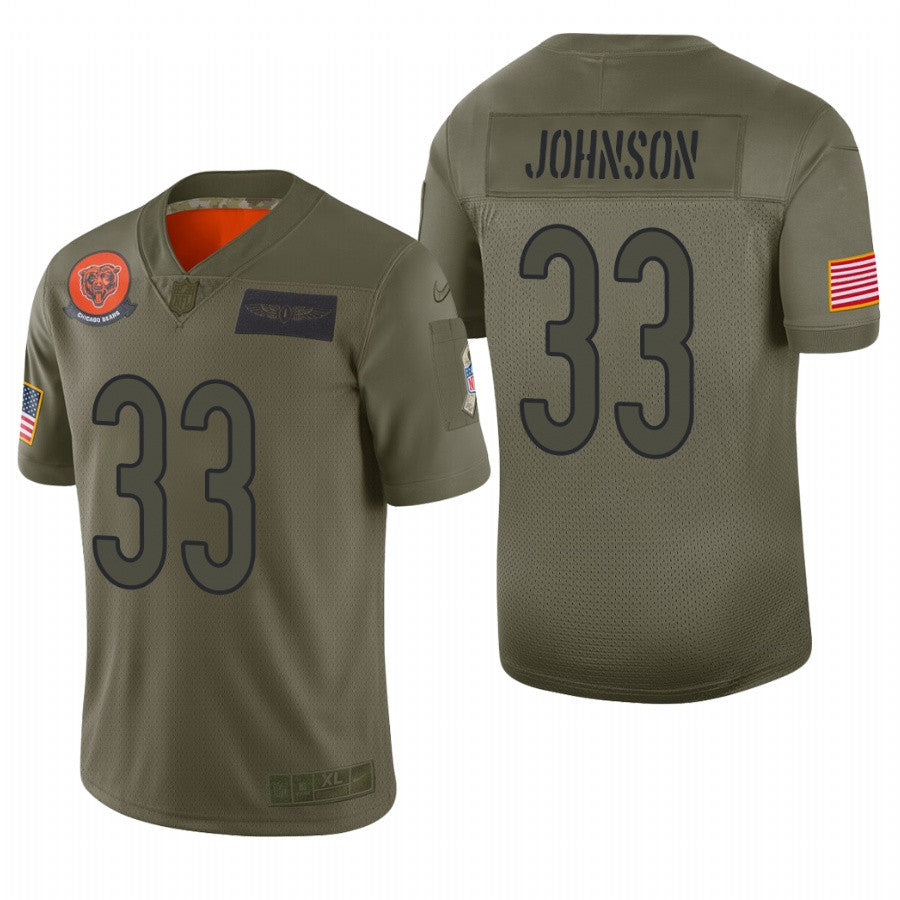 Jaylon Johnson Chicago Bears olive Salute To Service jersey
