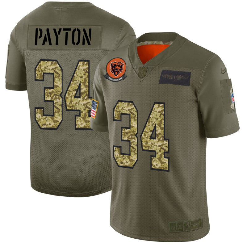 Walter Payton Chicago Bears olive Salute To Service jersey