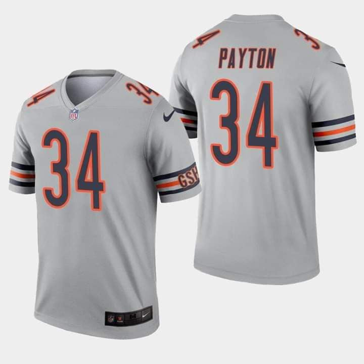 Walter Payton Chicago Bears silver Inverted Legend jersey