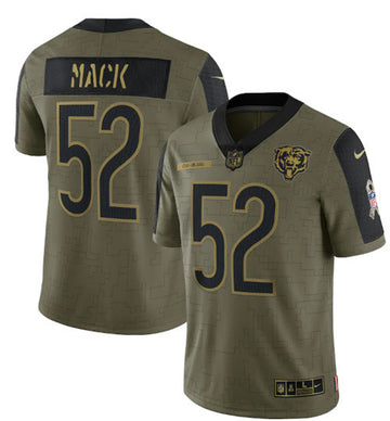Khalil Mack Chicago Bears olive Salute To Service jersey