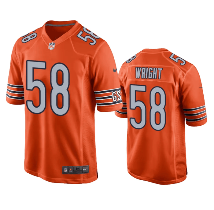 Darnell Wright Chicago Bears orange Game jersey
