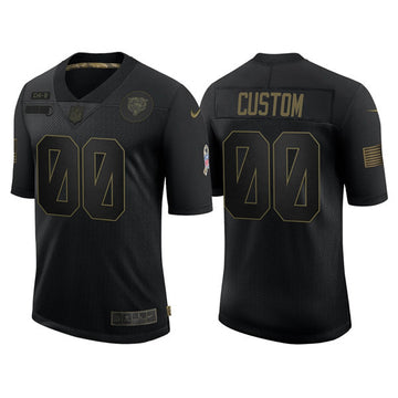 Custom Chicago Bears black Salute To Service jersey