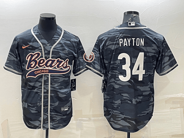 Blank Walter Payton Chicago Bears grey Camo jersey