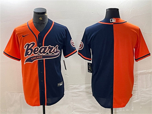 Custom Chicago Bears orange Split jersey