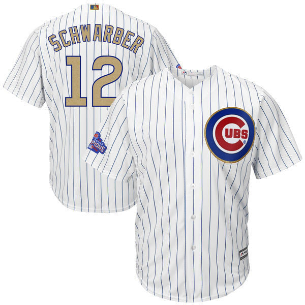 Kyle Schwarber Majestic Chicago Cubs white jersey