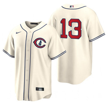 David Bote Chicago Cubs cream jersey