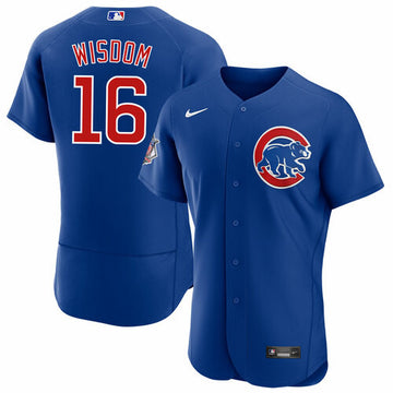 Patrick Wisdom Chicago Cubs blue jersey