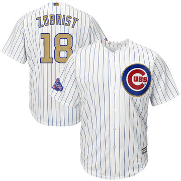 Ben Zobrist Majestic Chicago Cubs white jersey