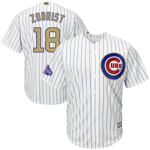 Ben Zobrist Majestic Chicago Cubs white jersey
