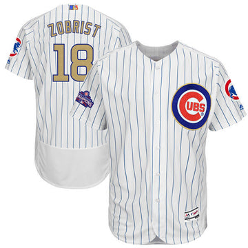 Ben Zobrist Majestic Chicago Cubs white jersey
