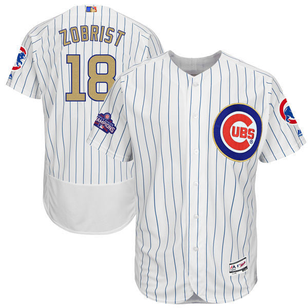 Ben Zobrist Majestic Chicago Cubs white jersey