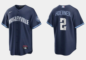 Nico Hoerner Chicago Cubs navy City Connect jersey