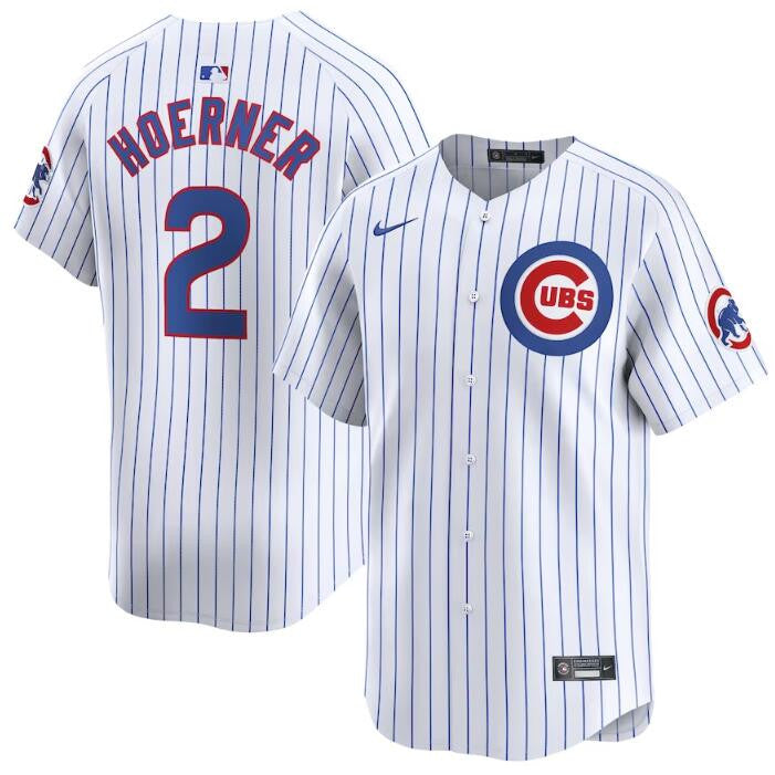 Nico Hoerner Chicago Cubs white Limited jersey