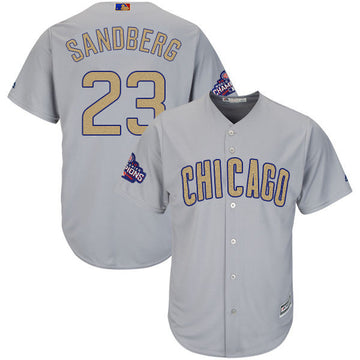 Ryne Sandberg World Series Champions Chicago Cubs gold jersey