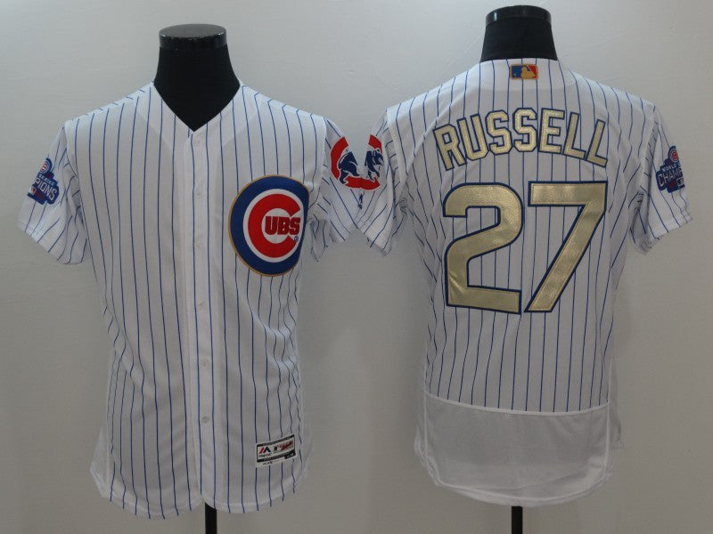 Addison Russell Majestic Chicago Cubs white jersey