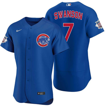 Dansby Swanson Chicago Cubs royal jersey