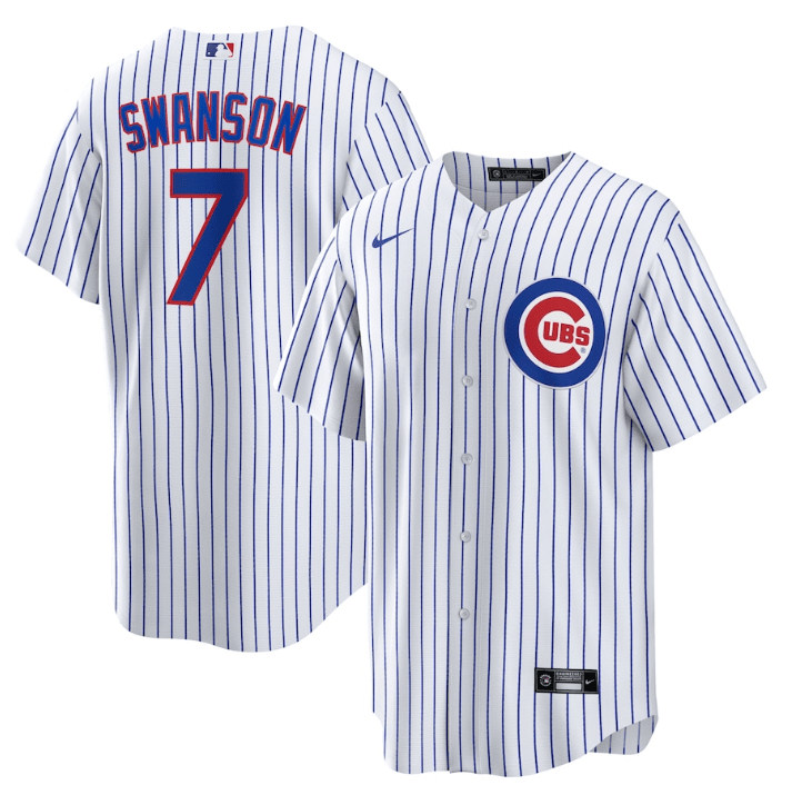 Dansby Swanson Chicago Cubs white jersey
