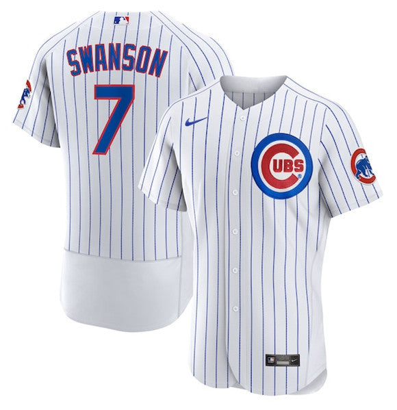 Dansby Swanson Chicago Cubs white jersey