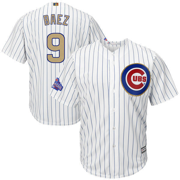 Javier Baez Majestic Chicago Cubs white jersey