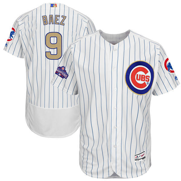 Javier Baez Majestic Chicago Cubs white jersey